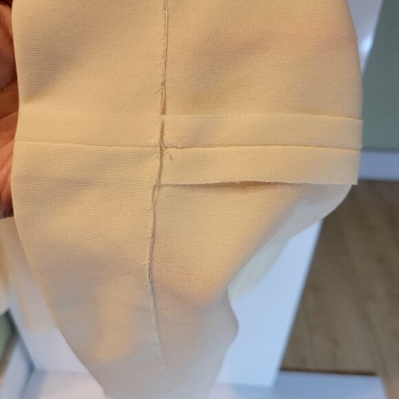 Vintage handmade deep plunging v neck halter  floral embroidered dress white XS - Picture 6 of 8